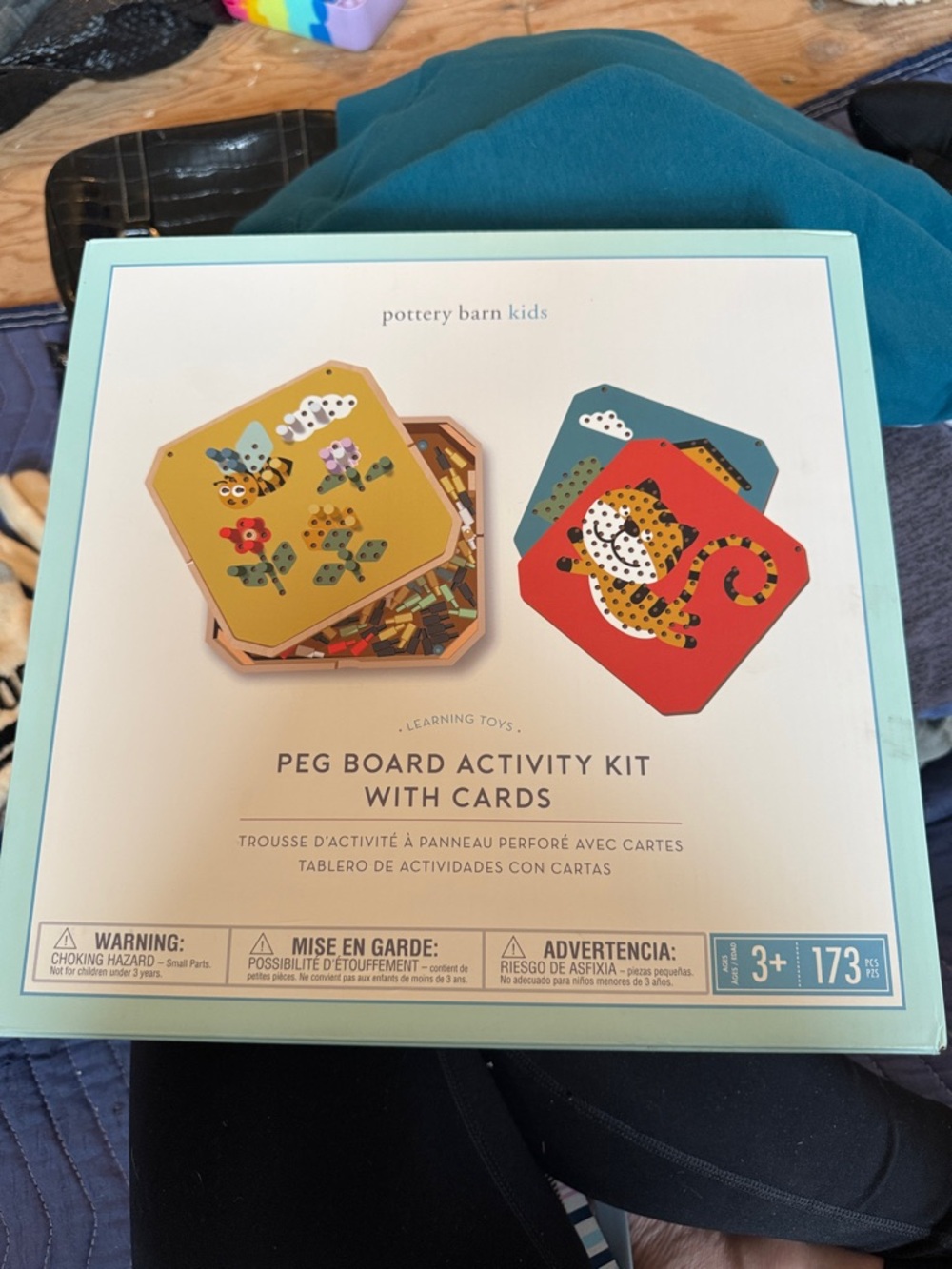 Pottery Barn Kids Peg Board Activity Kit - Teal and Red Accents